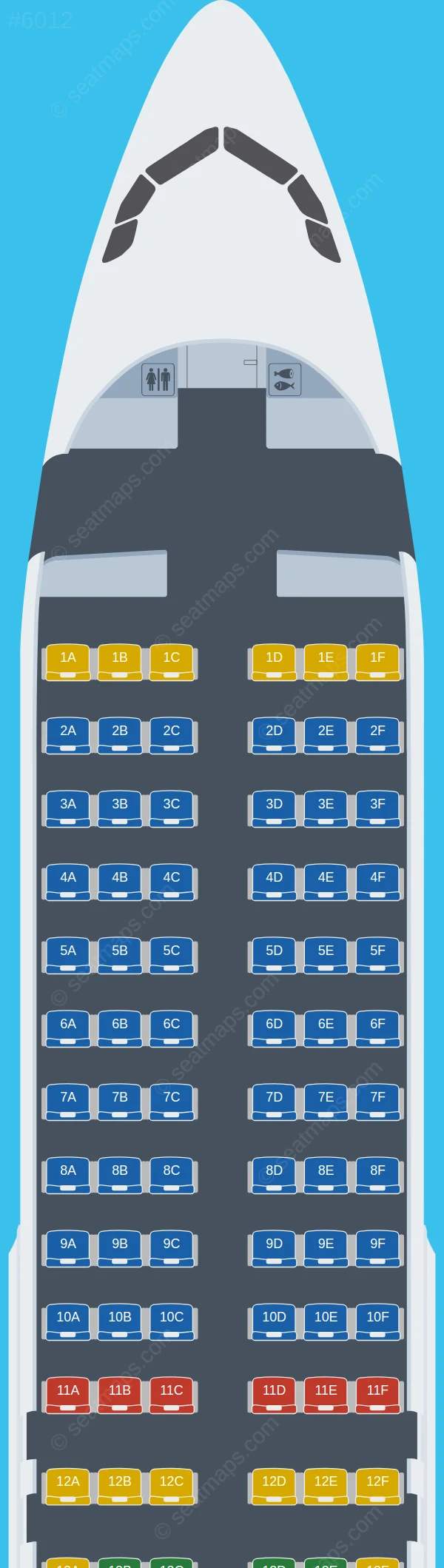 Pegasus Airlines Airbus A320-200 V.1 seatmap preview