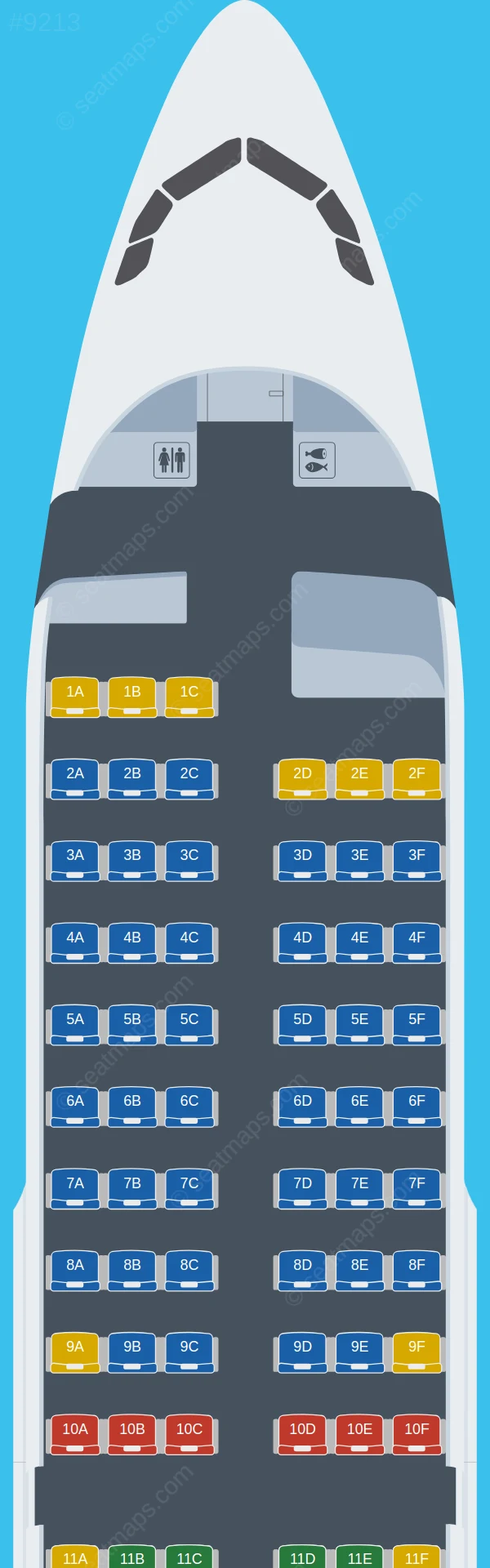 Meraj Air Airbus A319-100 seatmap preview