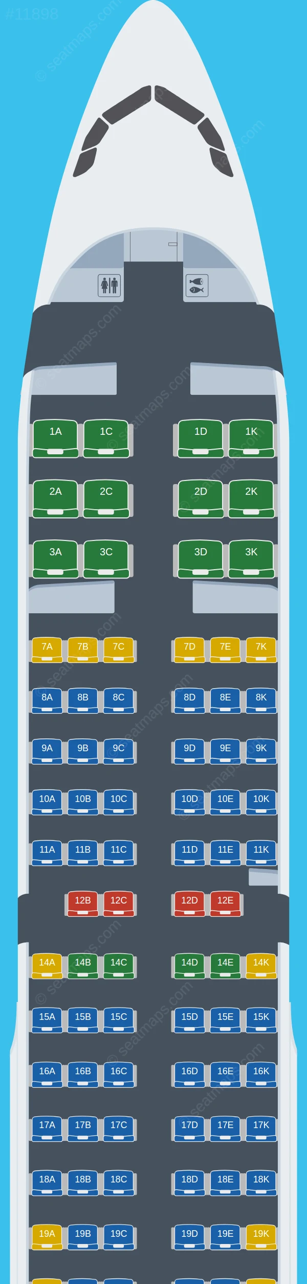 FlyOne Airbus A321-200 seatmap preview