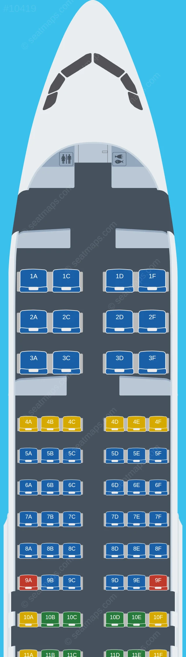 flyCAA Airbus A320-200 V.2 seatmap preview