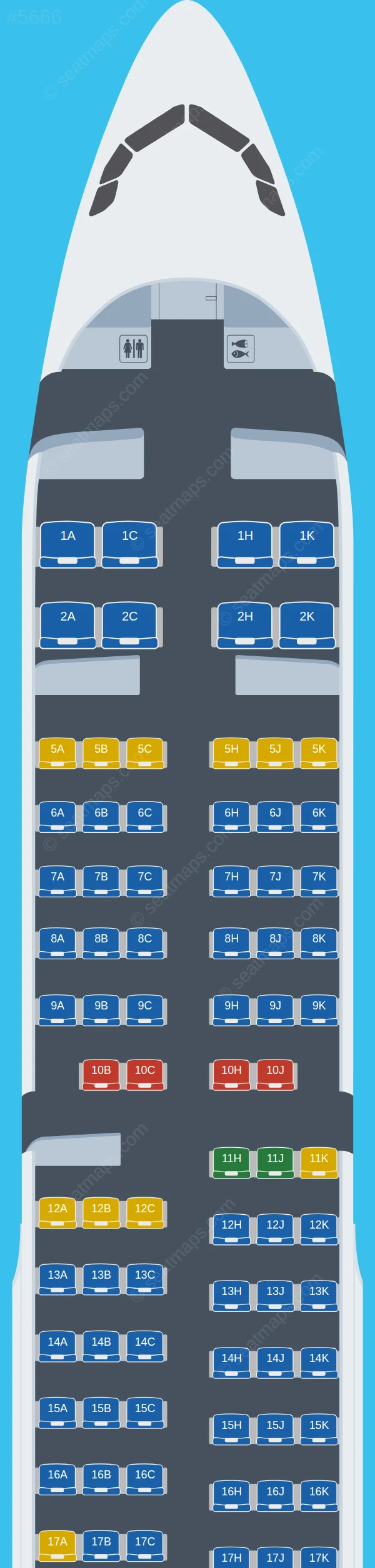 ANA - All Nippon Airways Airbus A321-200 seatmap preview