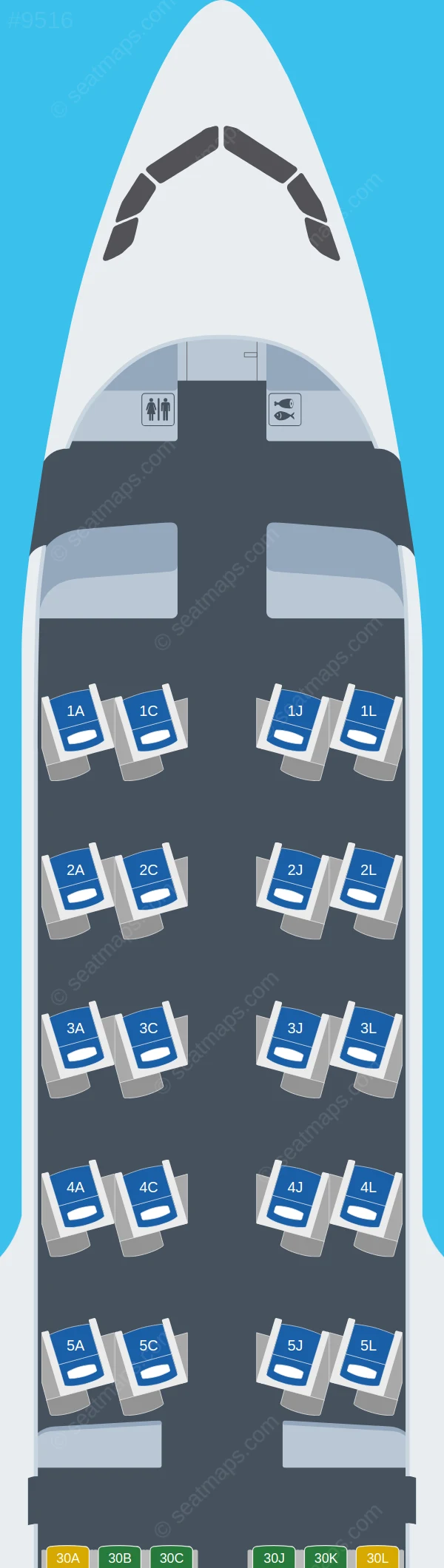 Saudia Airbus A320-200 V.1 seatmap preview