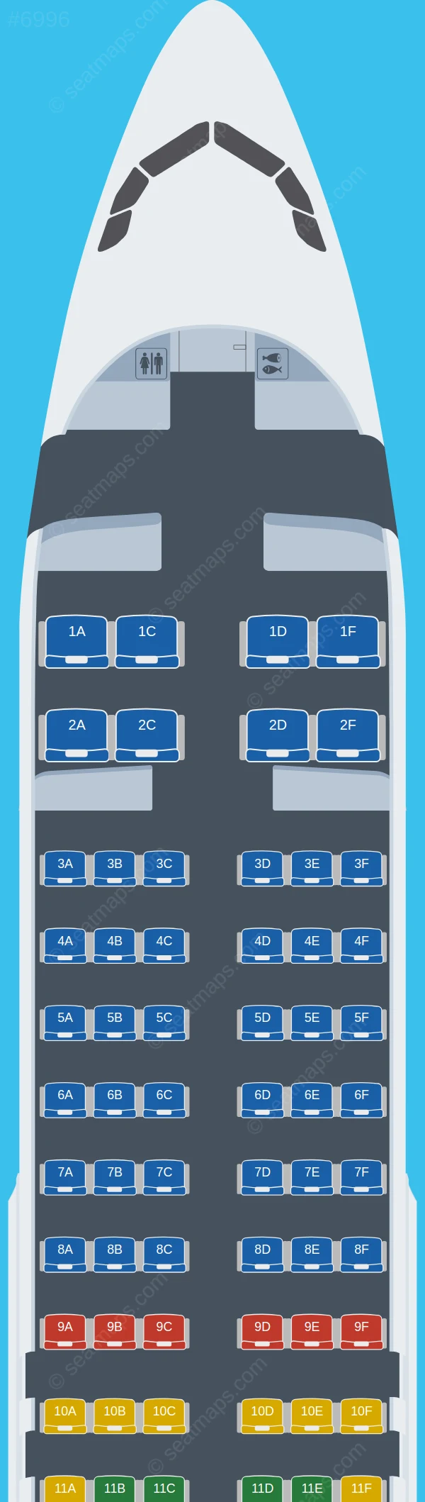 Lao Airlines Airbus A320-200 V.2 seatmap preview