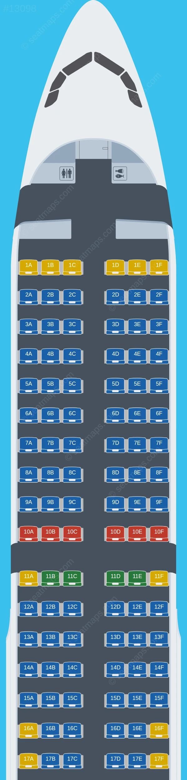 FlyOne Armenia Airbus A321-200 seatmap preview