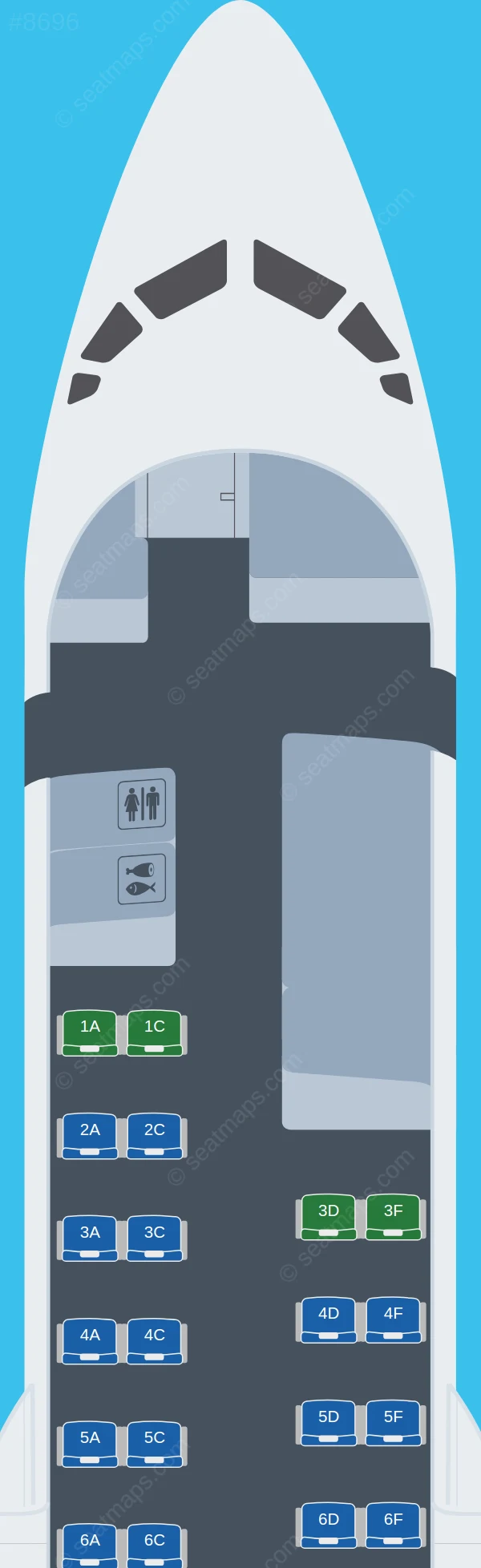Buff Air Services (Buffair Services) Fokker 50 seatmap preview