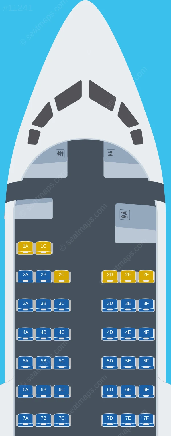 Tez Jet Airlines Avro RJ085 V.1 seatmap preview