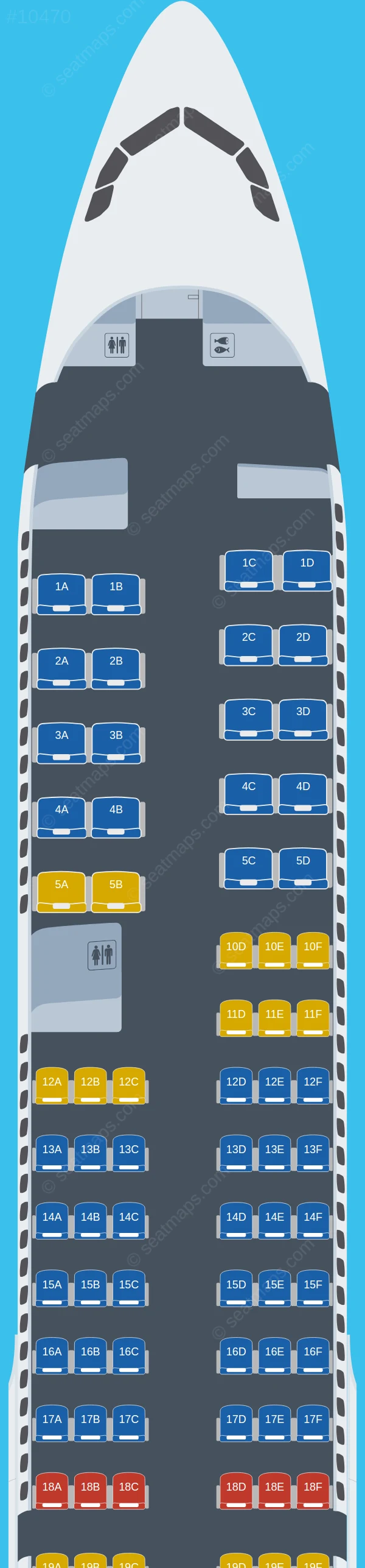 Delta Airbus A321neo V.1 seatmap preview