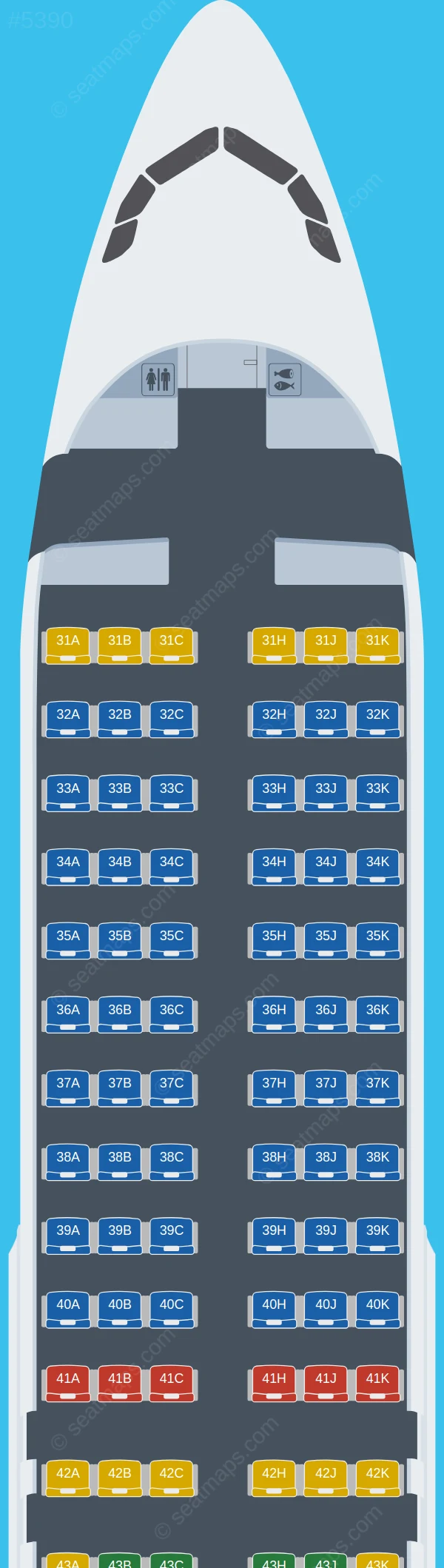Capital Airlines (Beijing) Airbus A320-200 V.2 seatmap preview
