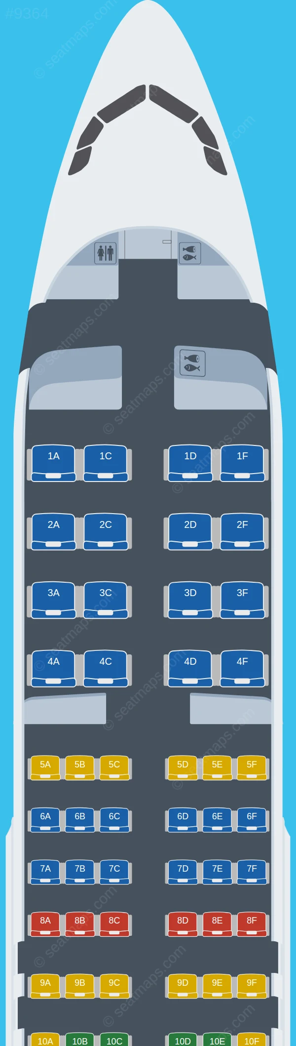 Air Côte d'Ivoire Airbus A320-200 seatmap preview