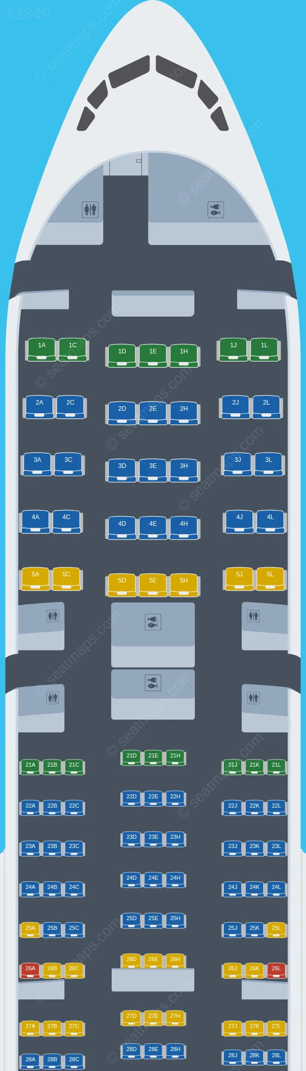 Pakistan International Airlines - PIA Boeing 777-200ER V.3 seatmap preview