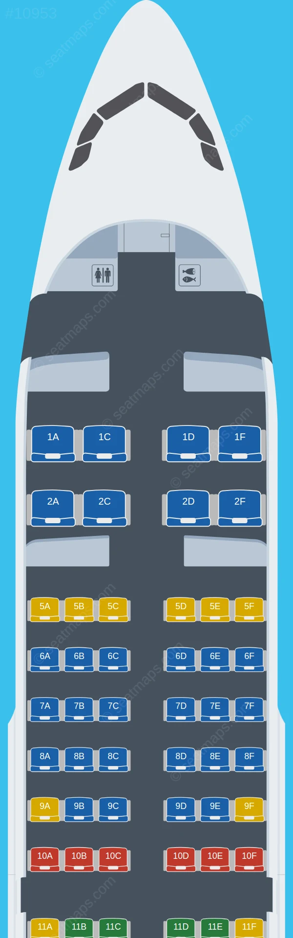 Himalaya Airlines Airbus A319-100 seatmap preview