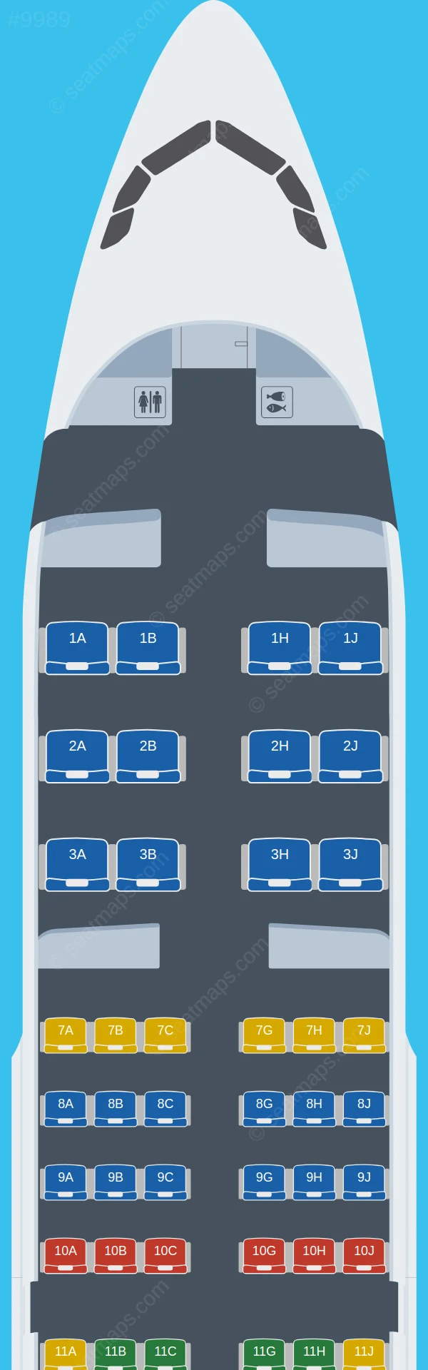 Royal Jordanian Airbus A319-100 seatmap preview