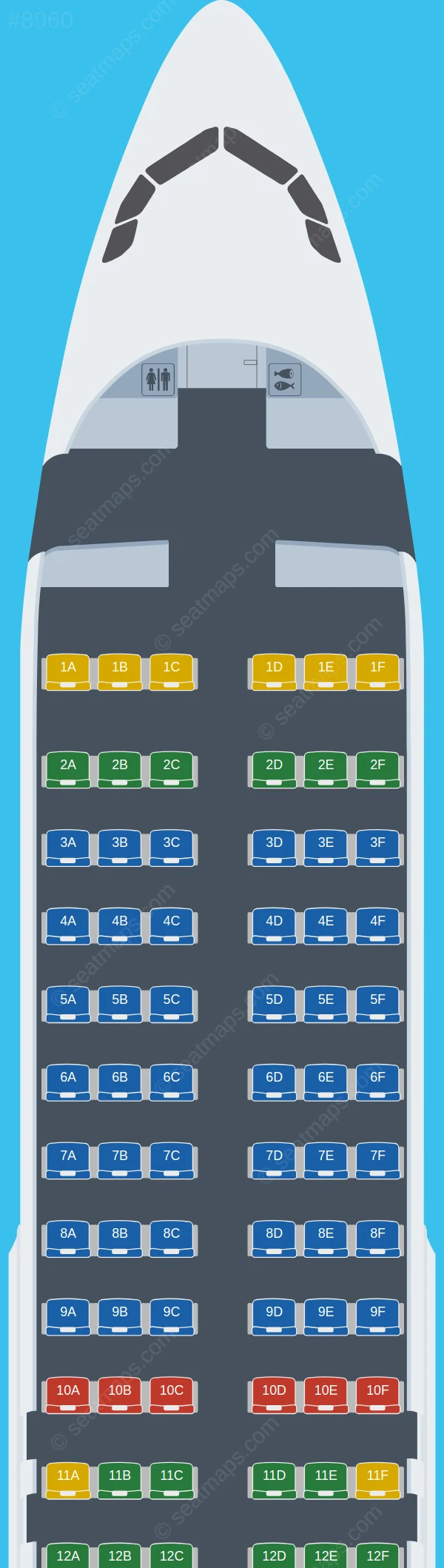 Pakistan International Airlines - PIA Airbus A320-200 V.1 seatmap preview