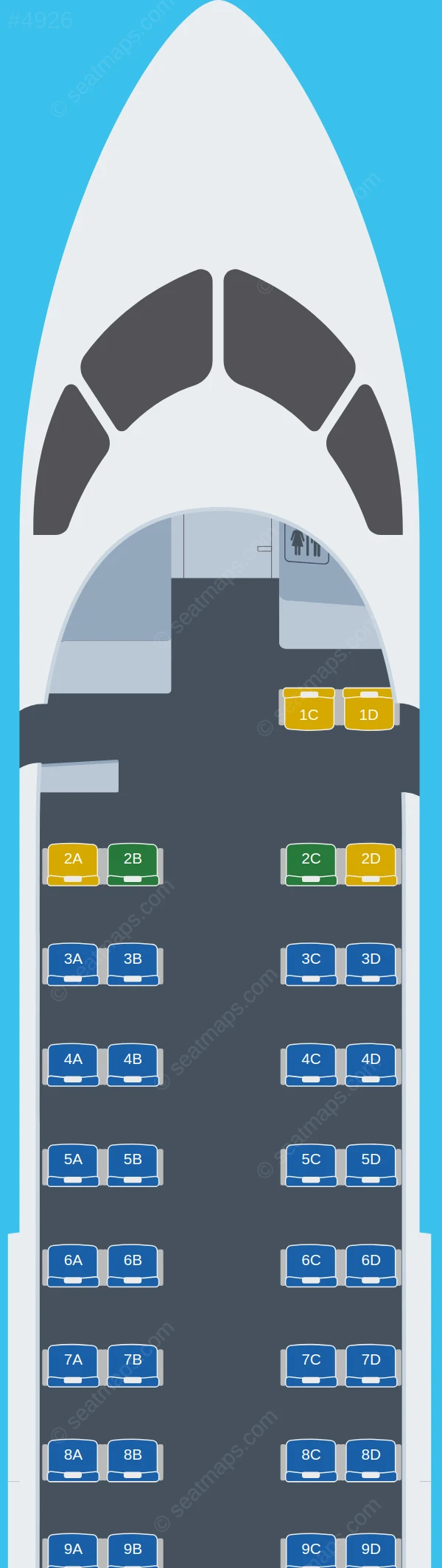 Central Mountain Air De Havilland Q300 seatmap preview