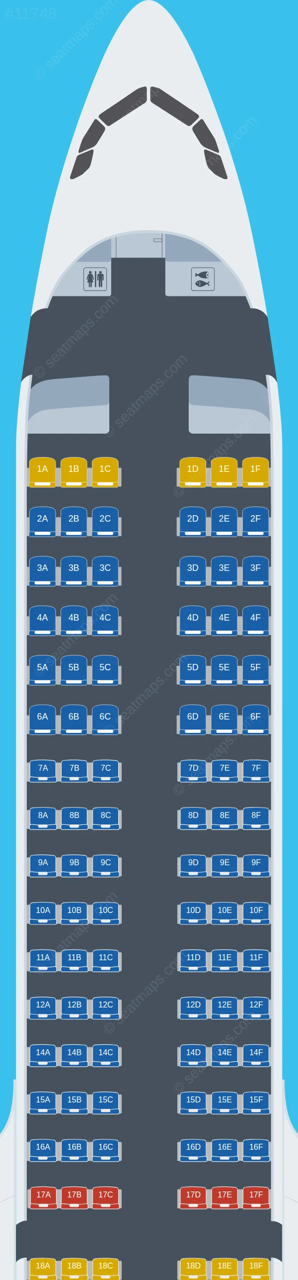 KLM Airbus A321neo seatmap preview