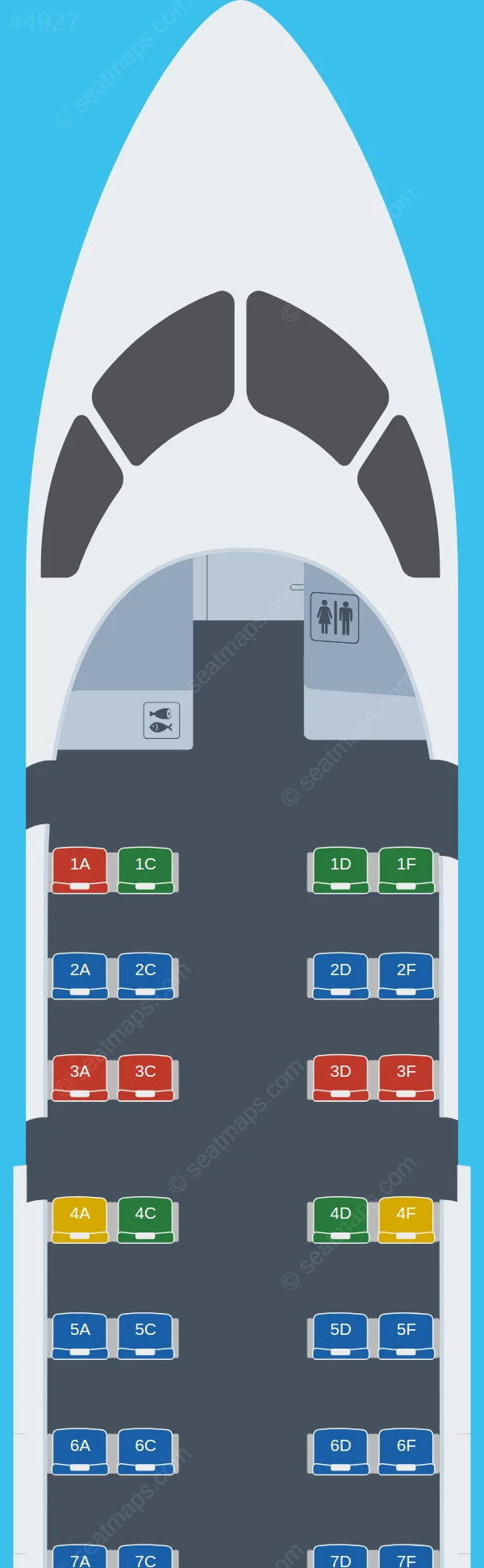 PAL Airlines (Canada) De Havilland Q100 seatmap preview