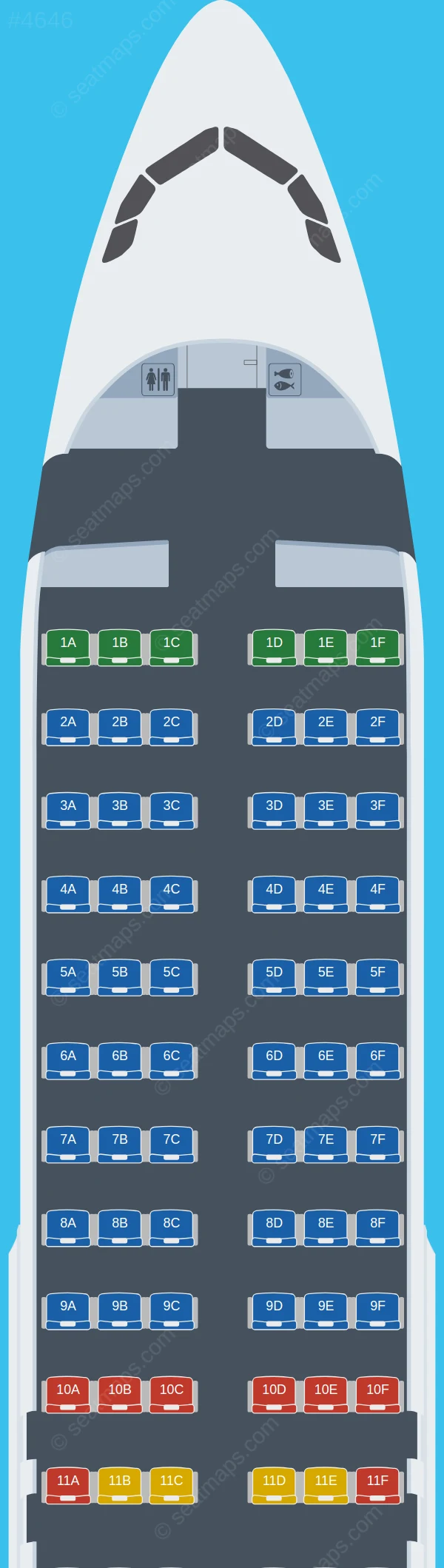 Meraj Air Airbus A320-200 V.1 seatmap preview