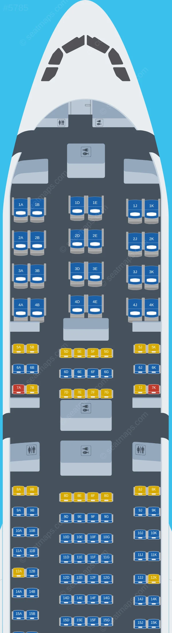 Fiji Airways Airbus A330-300 seatmap preview