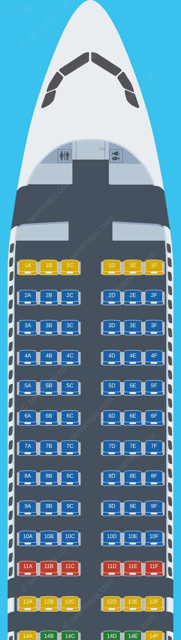 ITA Airways Airbus A320neo seatmap preview