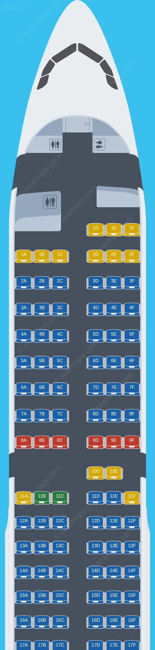 S7 Airlines Airbus A321-200 V.3 seatmap preview