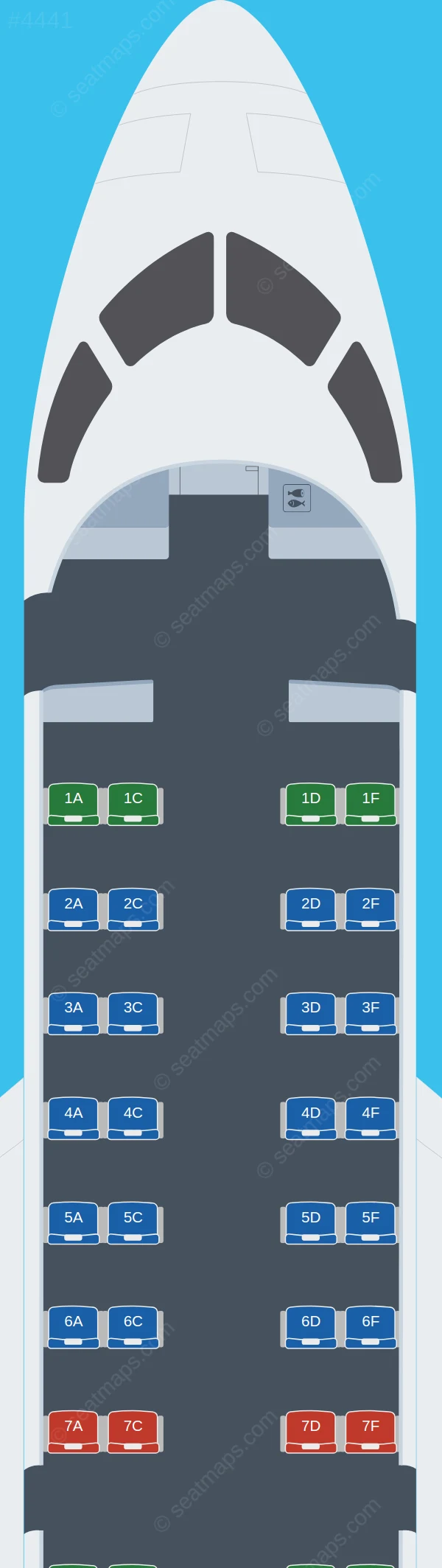 CemAir Bombardier CRJ100 seatmap preview
