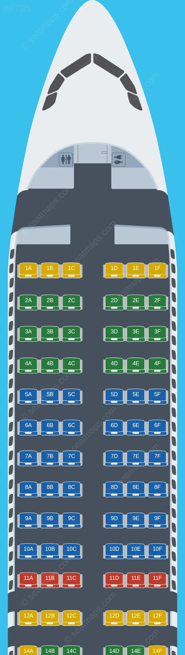 Vueling Airbus A320neo seatmap preview