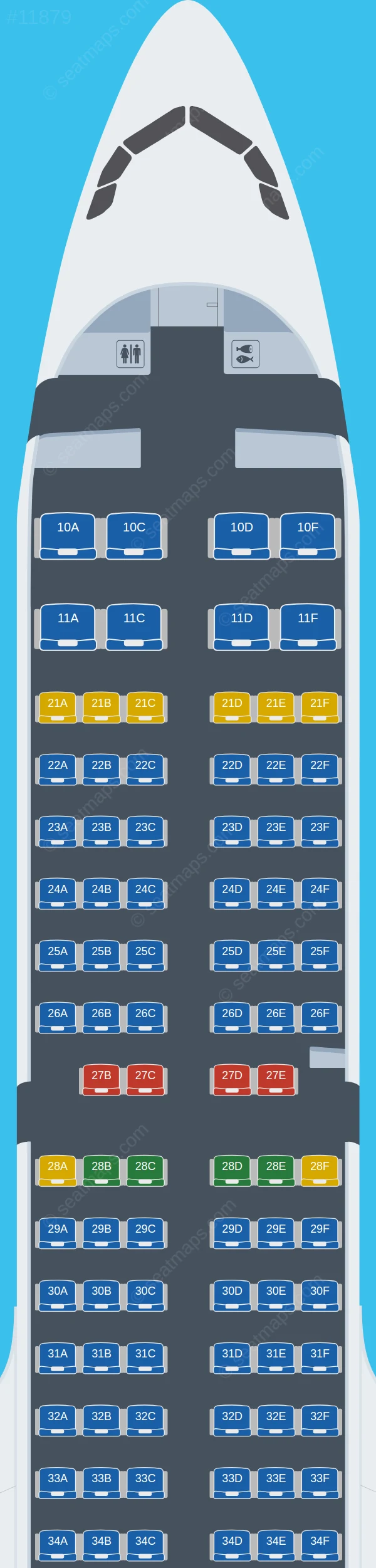 Etihad Airways Airbus A321neo V.2 seatmap preview