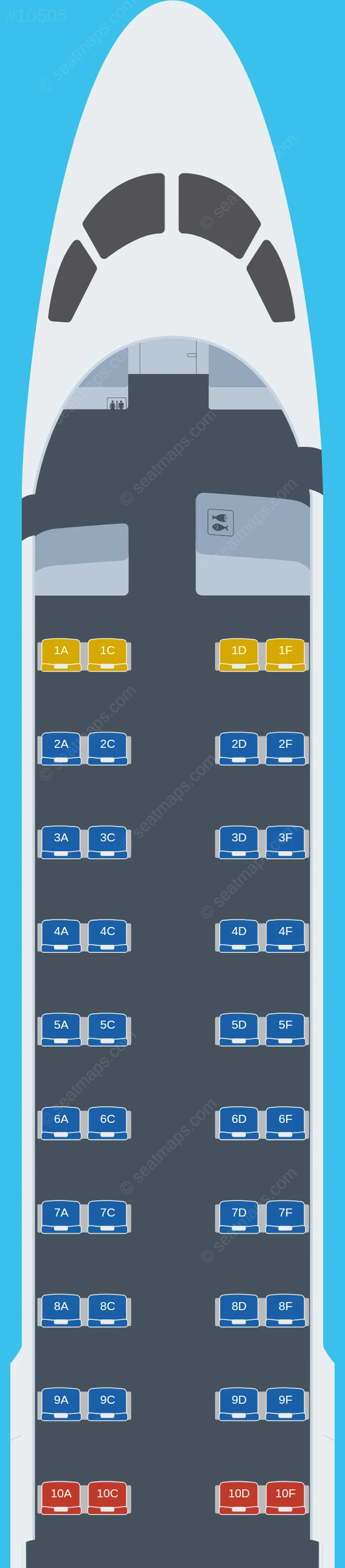 German Airways Embraer E190 seatmap preview
