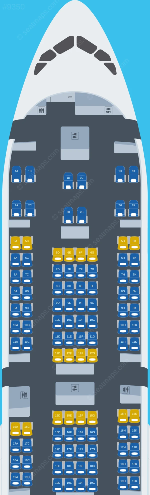 Japan Airlines - JAL Airbus A350-900 V.1 seatmap preview