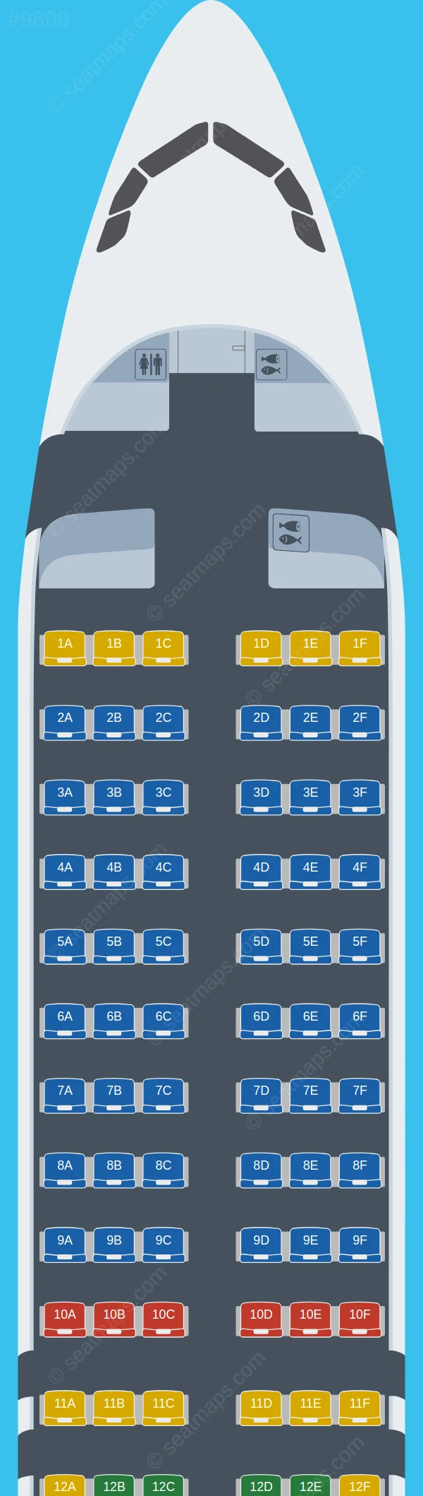 Aegean Airlines Airbus A320neo seatmap preview