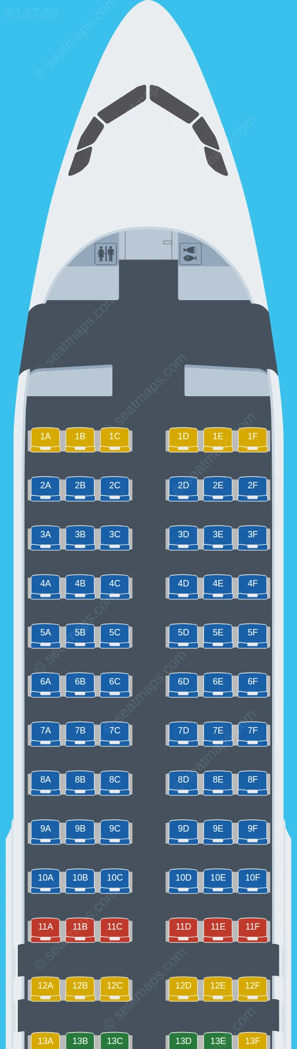 AJet Airbus A320-200 seatmap preview
