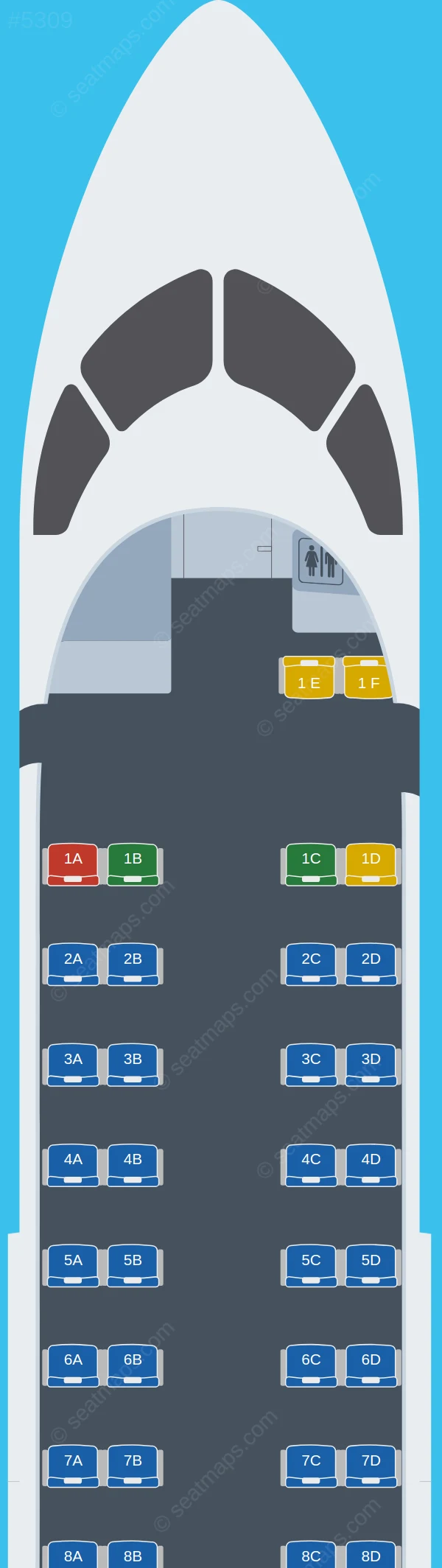 Qantaslink De Havilland Q300 seatmap preview