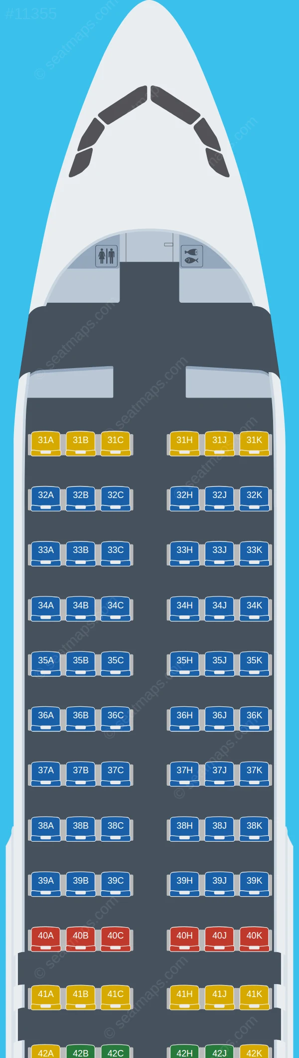 Thai Airways International Airbus A320-200 V.1 seatmap preview