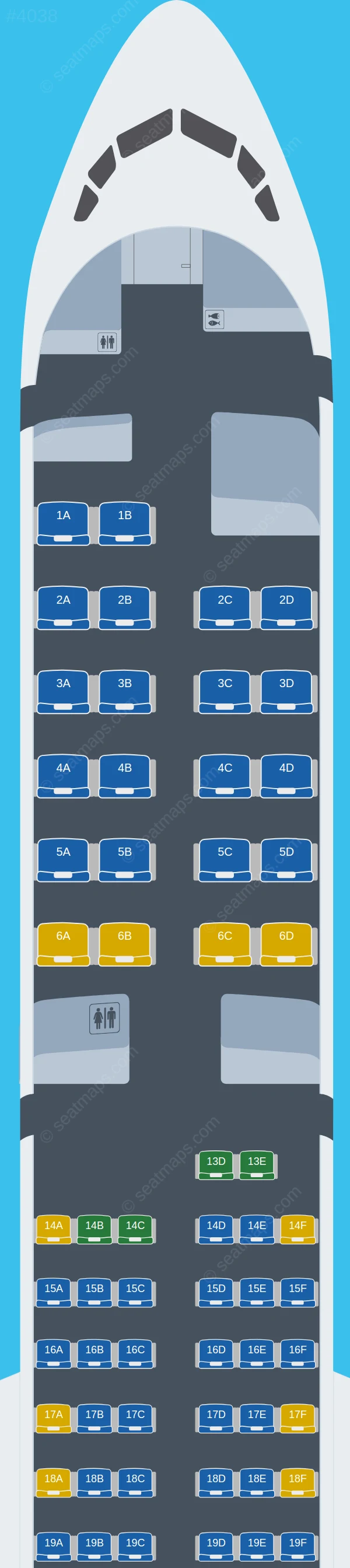AZAL Azerbaijan Airlines Boeing 757-200 seatmap preview