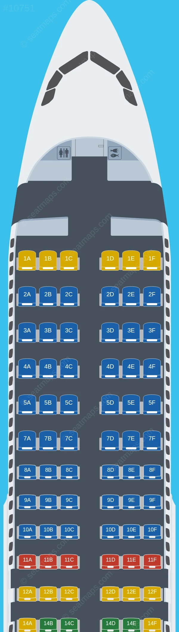 Allegiant Air Airbus A320-200 V.3 seatmap preview