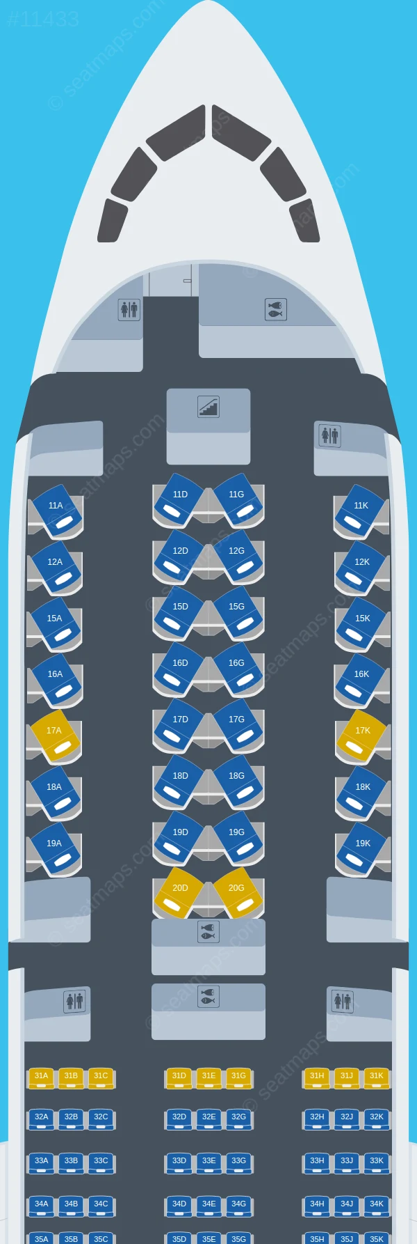 MIAT Mongolian Airlines Boeing 787-9 seatmap preview