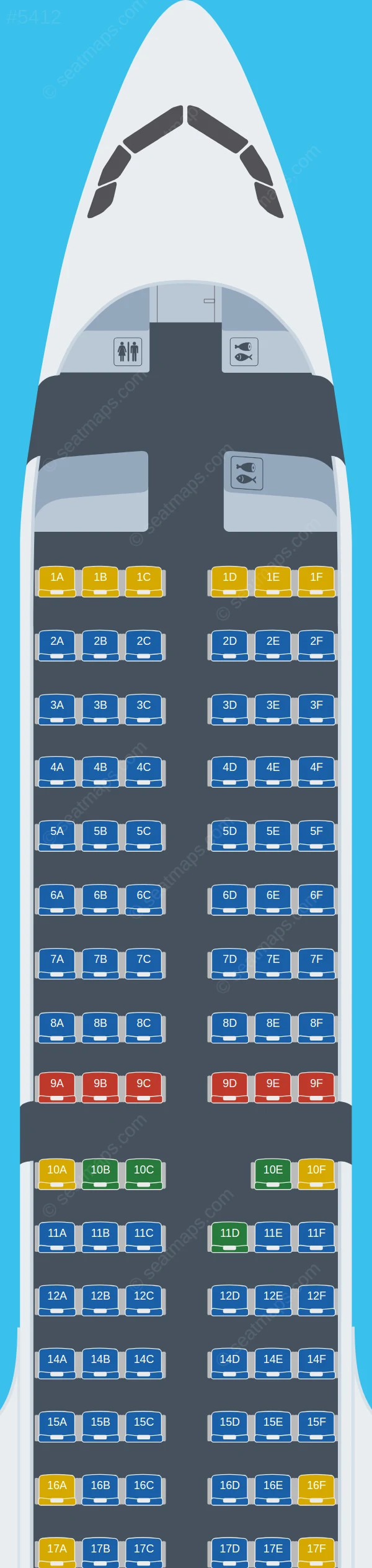 Air France Airbus A321-100 seatmap preview