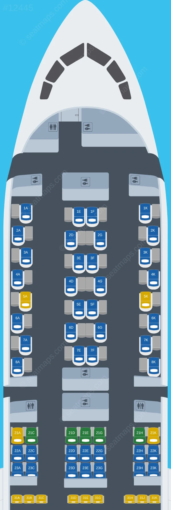 Air India Boeing 787-9 V.1 seatmap preview