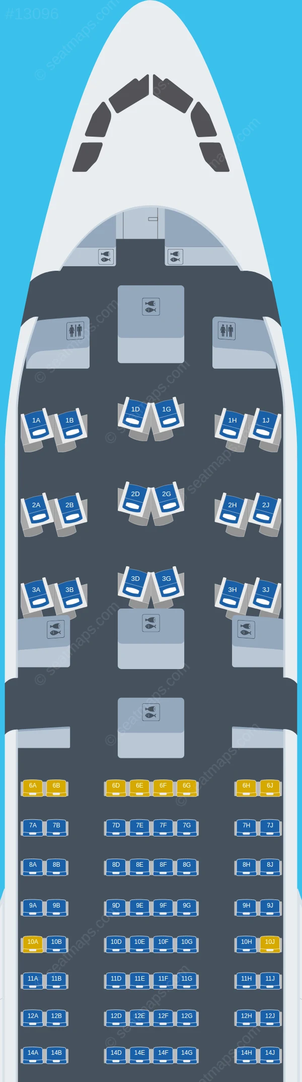 Maldivian Airbus A330-200 seatmap preview