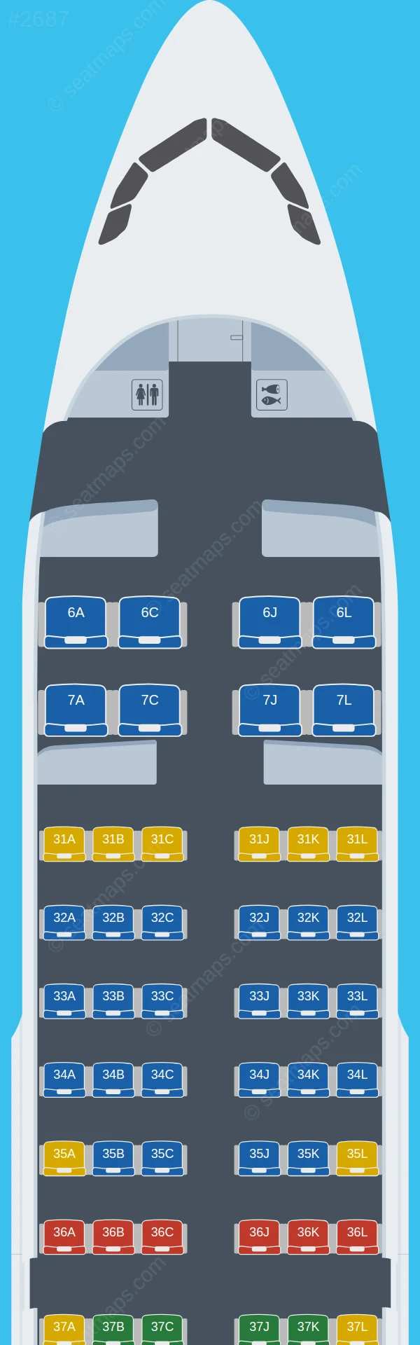 China Eastern Airbus A319-100 seatmap preview