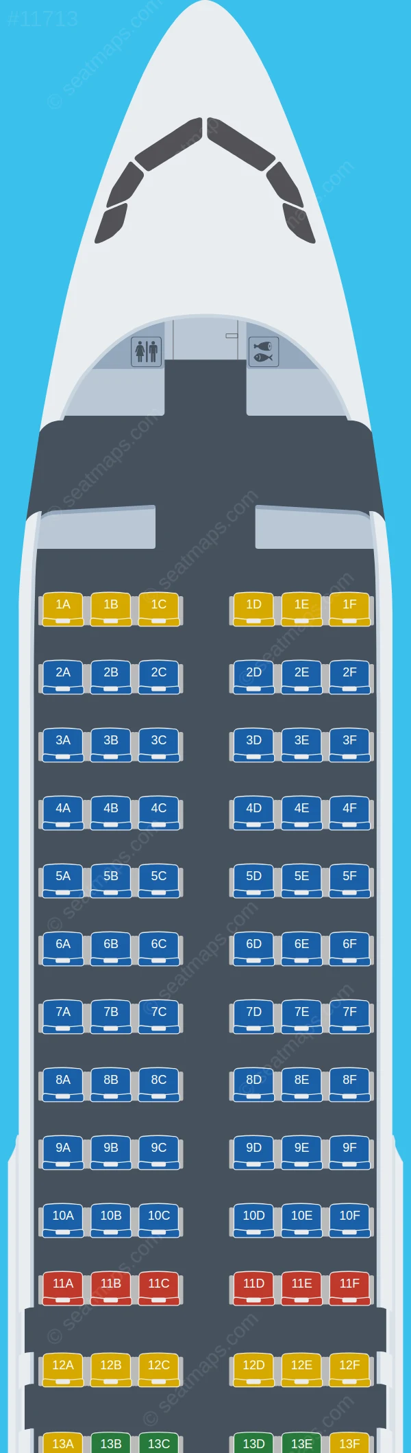 Electra Airways Airbus A320-200 V.2 seatmap preview