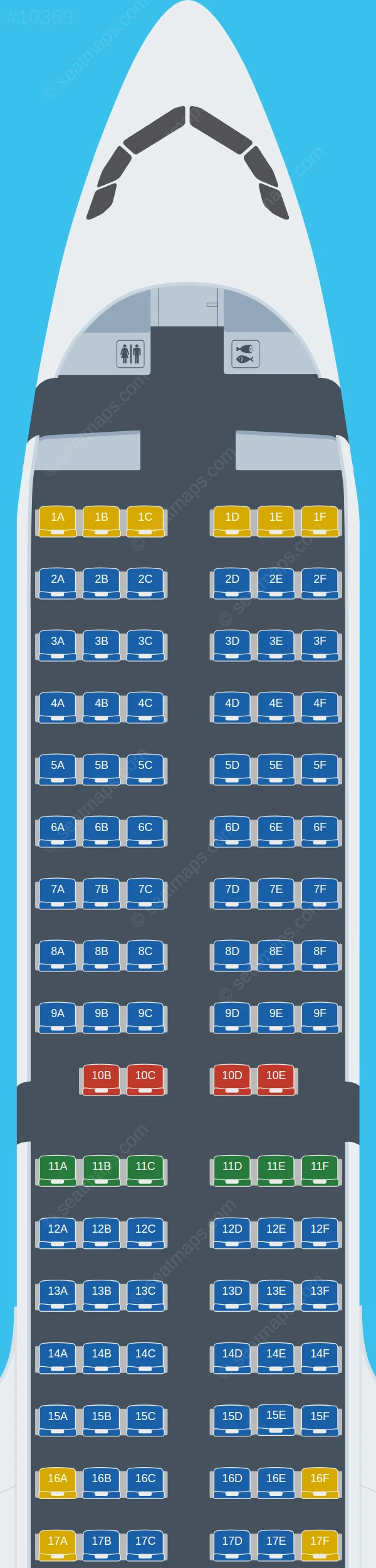 Nordwind Airlines Airbus A321neo seatmap preview