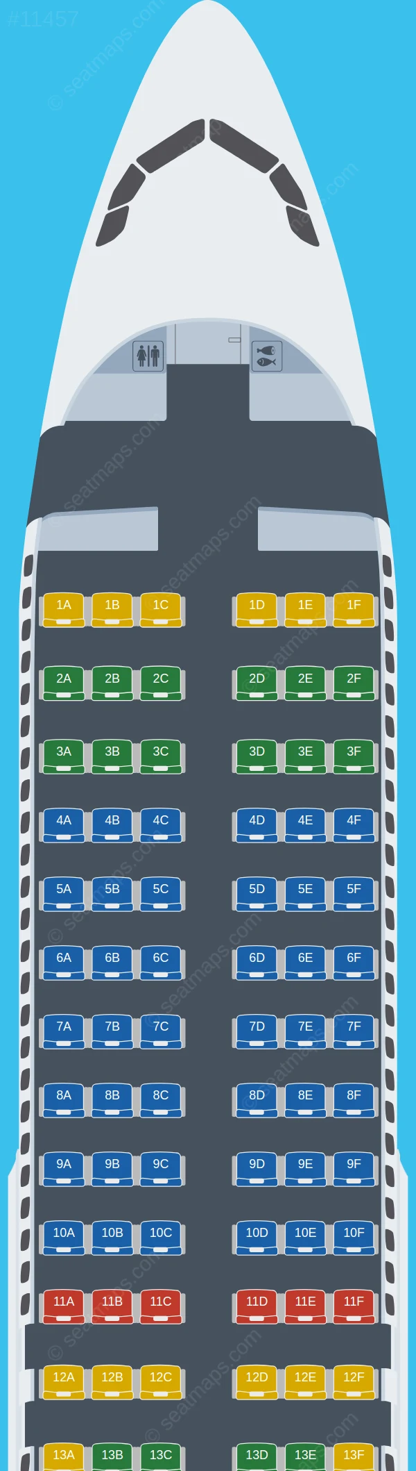 Volaris Costa Rica Airbus A320-200 seatmap preview