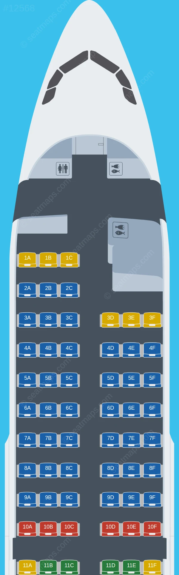 Fly Air41 Airways Airbus A319-100 V.2 seatmap preview