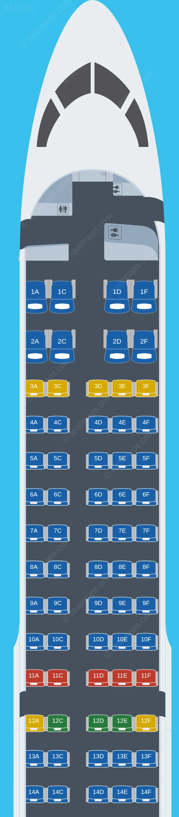 Bulgaria Air Airbus A220-300 seatmap preview