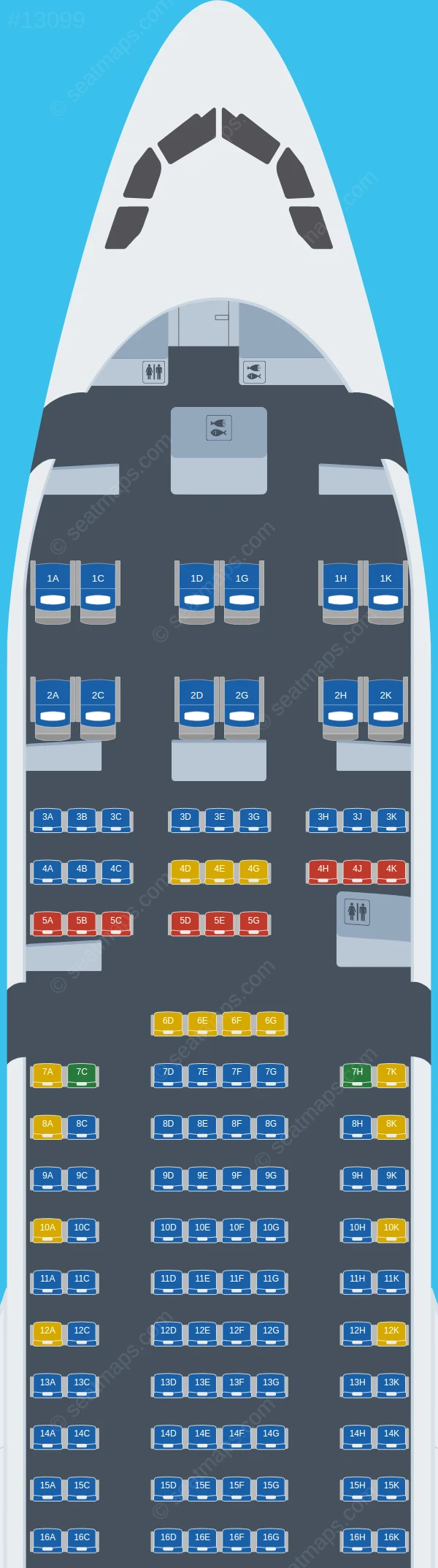 EuroAtlantic Airways Airbus A330-200 seatmap preview