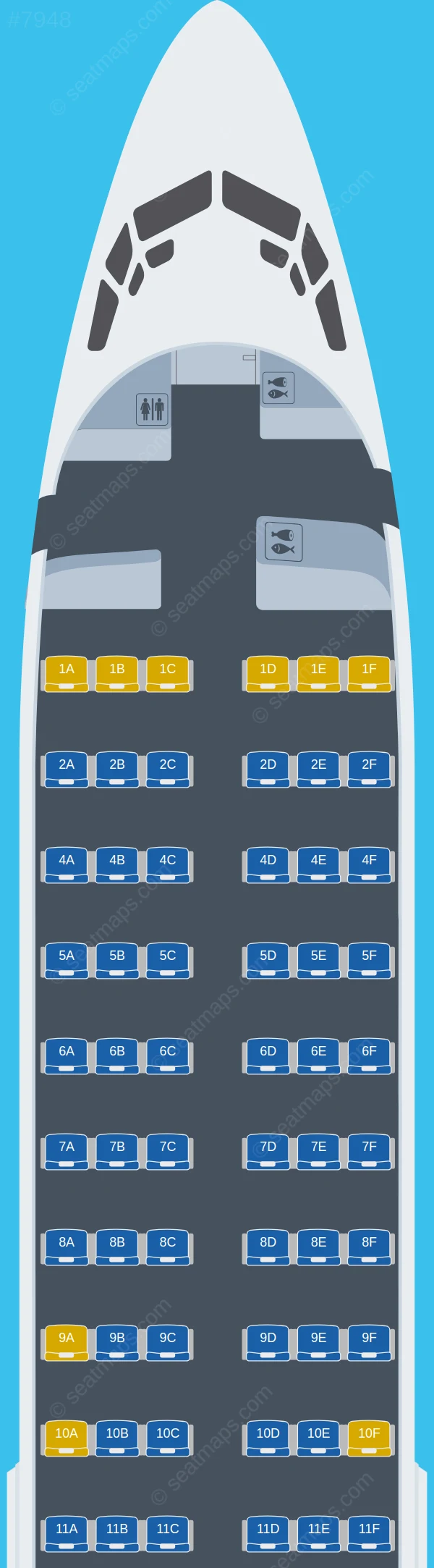 Turpial Airlines Boeing 737-400 seatmap preview