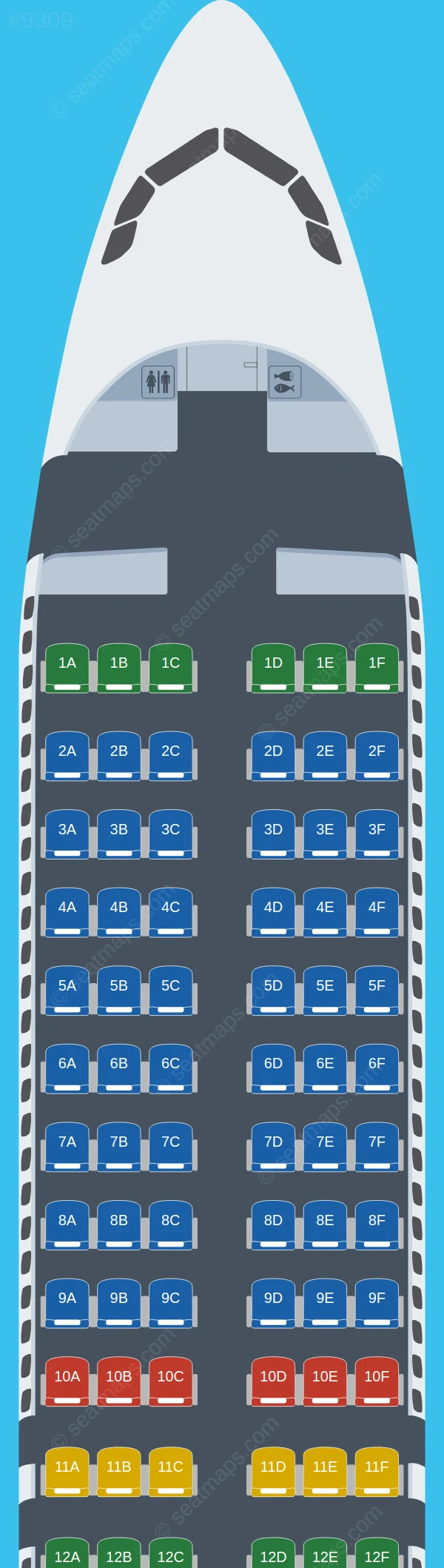 TAP Air Portugal Airbus A320neo seatmap preview