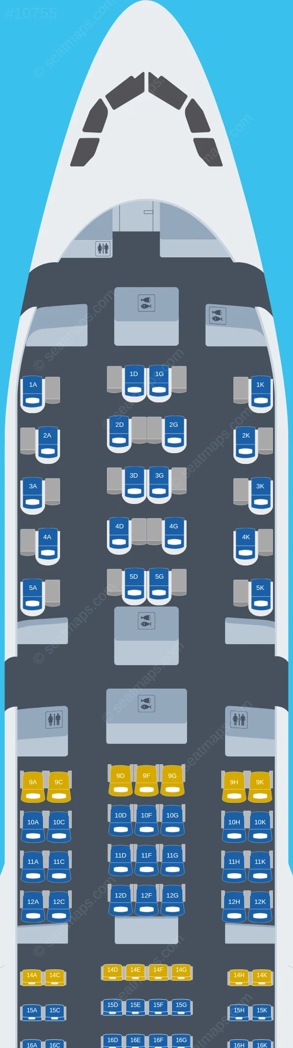 Uganda Airlines Airbus A330-800neo seatmap preview