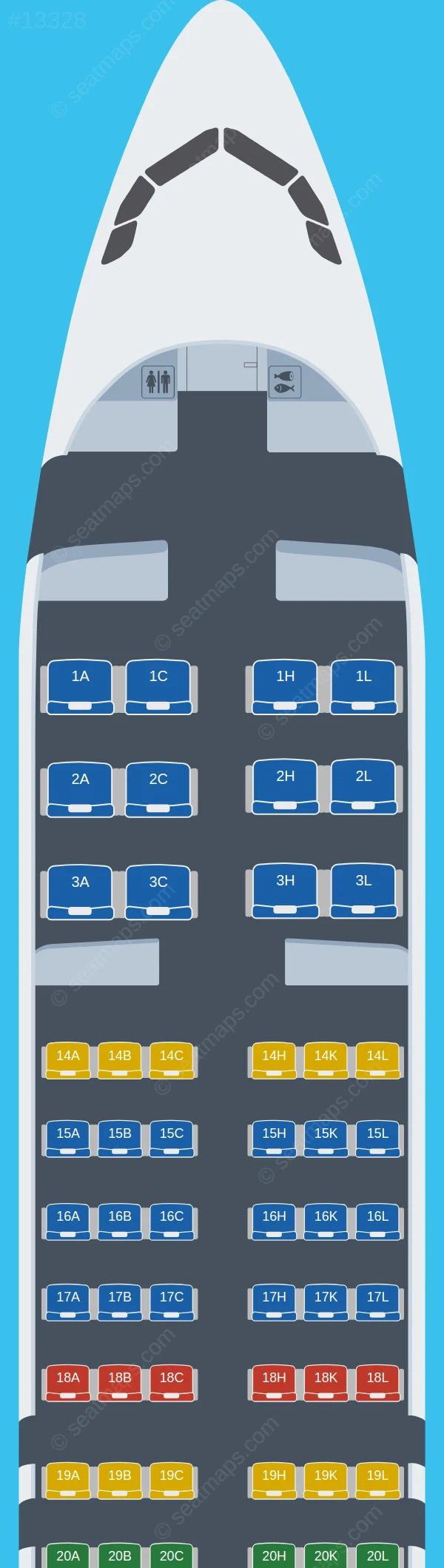 AZAL Azerbaijan Airlines Airbus A320neo V.1 seatmap preview